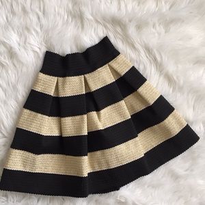 Striped Mini Skater Skirt